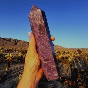 Tall & Chunky Deep Purple Lepidolite Tower-- 9 Inches Tall!!!